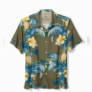 Tommy Bahama Olive Tropical Print Men's Shirt